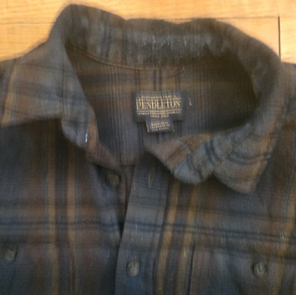 Pendleton Blue And Brown Plaid Button-Up Shirt Wo… - image 5